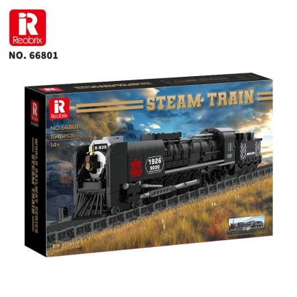 Reobrix Technic 66801 9000 Class Buharlı Lokomotif Tren Yaratıcı Yapı Blok Seti Building Blocks (Steam Locomotive Union Pacific) - 1546 Parça - Thumbnail