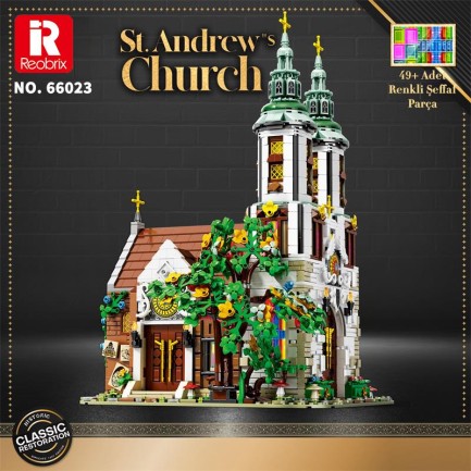 Reobrix Street view of St. Andrew's Church in Poland 66023 Brick Yapım Seti - Thumbnail