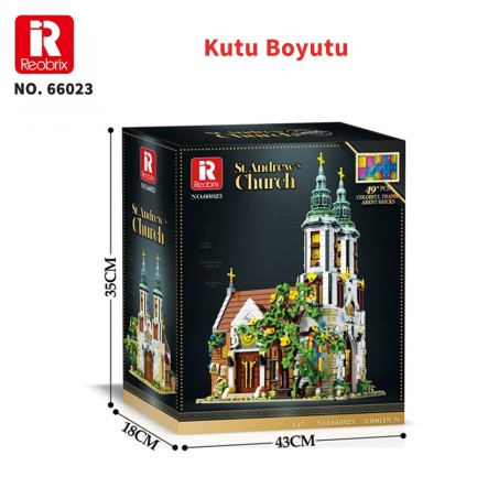 Reobrix Street view of St. Andrew's Church in Poland 66023 Brick Yapım Seti - Thumbnail