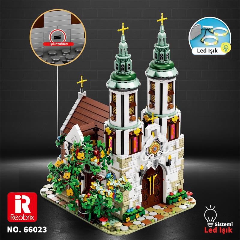 Reobrix Street view of St. Andrew's Church in Poland 66023 Brick Yapım Seti