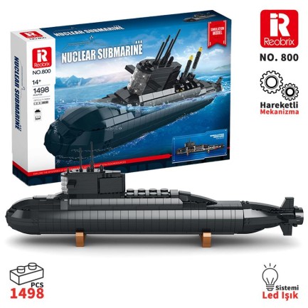 Reobrix - Reobrix 800 Nükleer Denizaltı Yaratıcı Yapı Blok Seti Building Blocks (Nuclear Submarine) - 1498 Parça