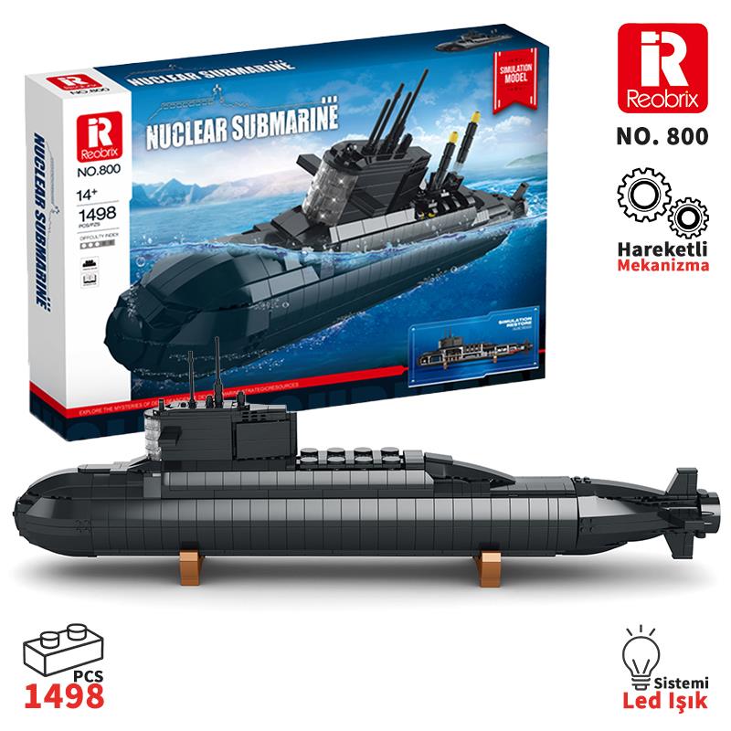 Reobrix 800 Nükleer Denizaltı Yaratıcı Yapı Blok Seti Building Blocks (Nuclear Submarine) - 1498 Parça