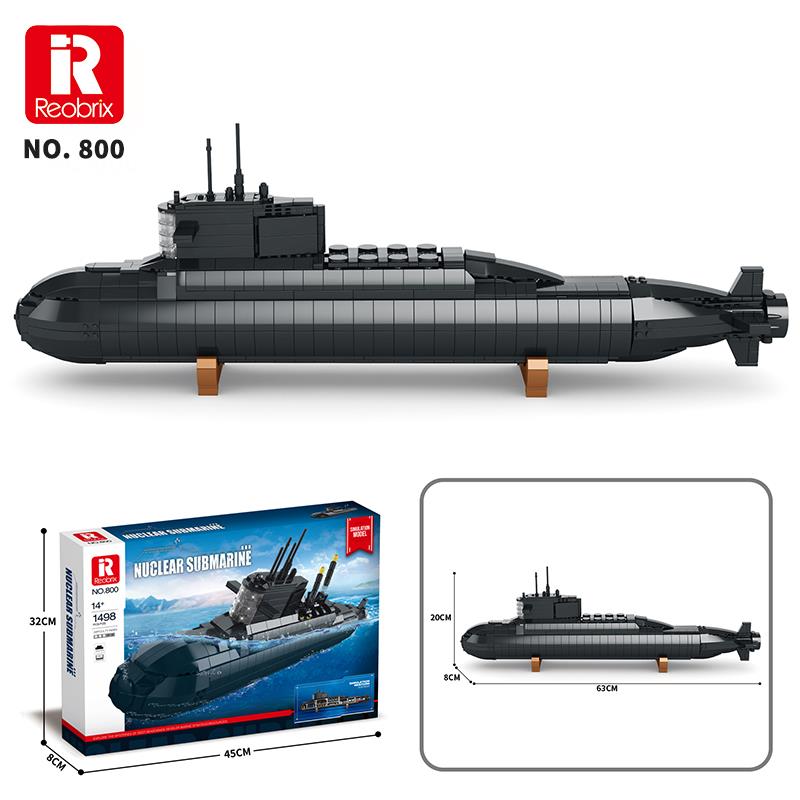 Reobrix 800 Nükleer Denizaltı Yaratıcı Yapı Blok Seti Building Blocks (Nuclear Submarine) - 1498 Parça