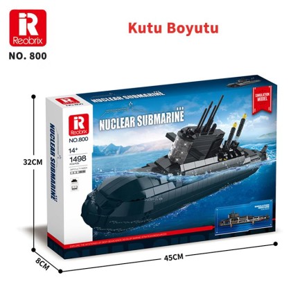 Reobrix 800 Nükleer Denizaltı Yaratıcı Yapı Blok Seti Building Blocks (Nuclear Submarine) - 1498 Parça - Thumbnail
