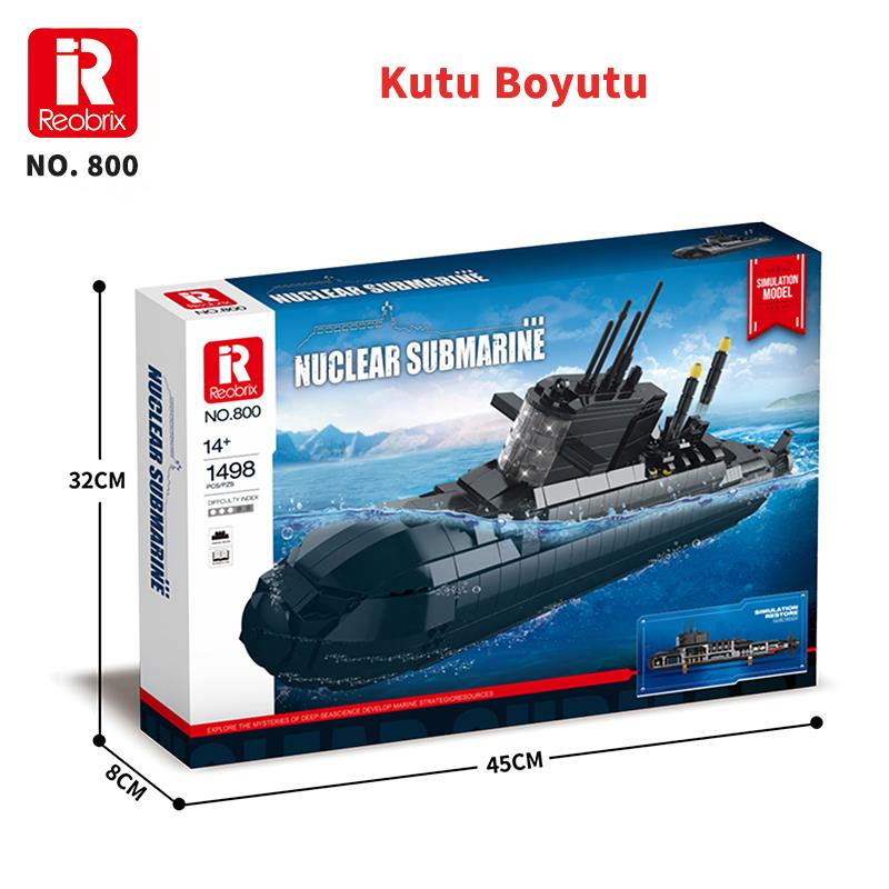 Reobrix 800 Nükleer Denizaltı Yaratıcı Yapı Blok Seti Building Blocks (Nuclear Submarine) - 1498 Parça