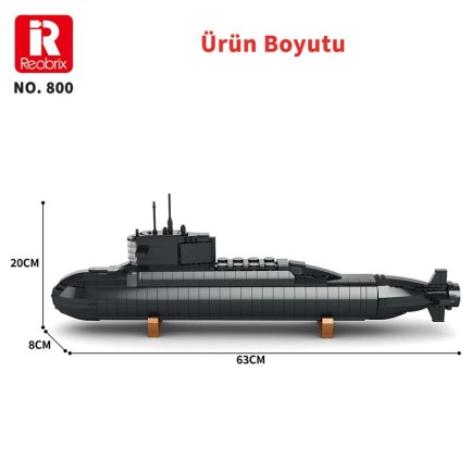 Reobrix 800 Nükleer Denizaltı Yaratıcı Yapı Blok Seti Building Blocks (Nuclear Submarine) - 1498 Parça - Thumbnail