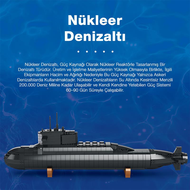 Reobrix 800 Nükleer Denizaltı Yaratıcı Yapı Blok Seti Building Blocks (Nuclear Submarine) - 1498 Parça