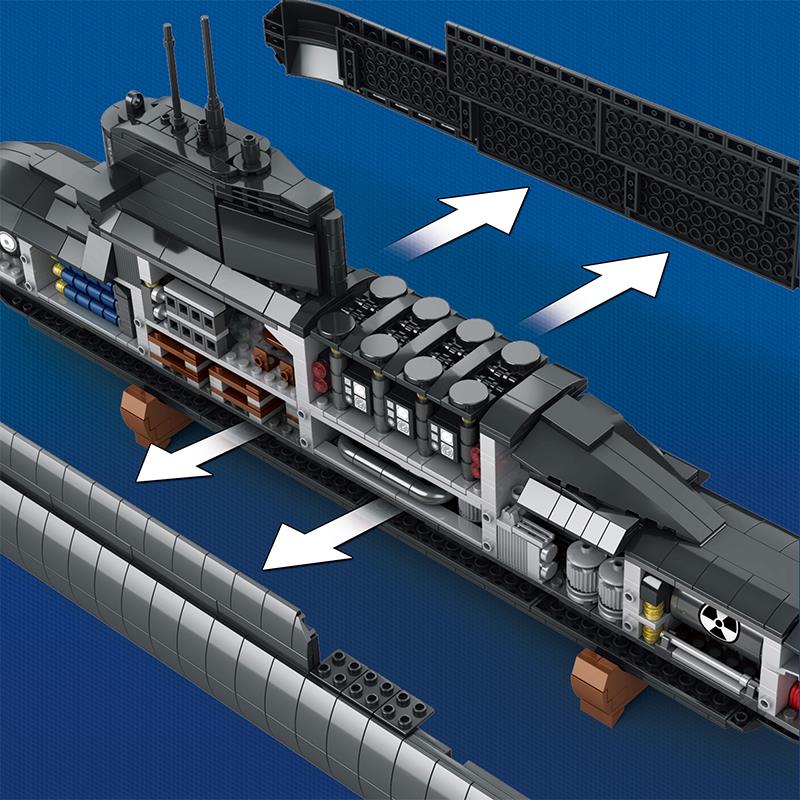 Reobrix 800 Nükleer Denizaltı Yaratıcı Yapı Blok Seti Building Blocks (Nuclear Submarine) - 1498 Parça