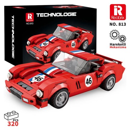 Reobrix - Reobrix Creator 813 Ferrari 250 GTO Spor Araba Yaratıcı Yapı Blok Seti Building Blocks - 320 Parça