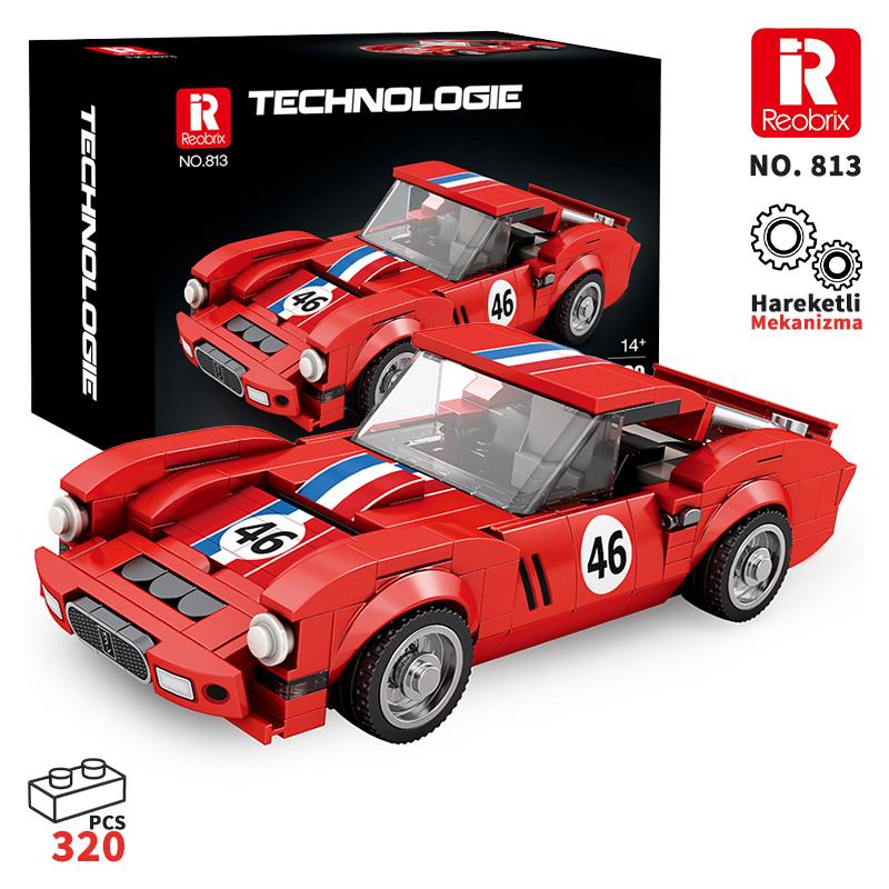 Reobrix Creator 813 Ferrari 250 GTO Spor Araba Yaratıcı Yapı Blok Seti Building Blocks - 320 Parça