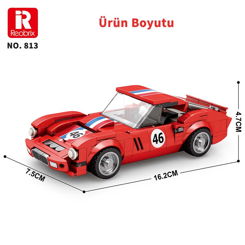 Reobrix Creator 813 Ferrari 250 GTO Spor Araba Yaratıcı Yapı Blok Seti Building Blocks - 320 Parça