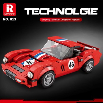 Reobrix Creator 813 Ferrari 250 GTO Spor Araba Yaratıcı Yapı Blok Seti Building Blocks - 320 Parça - Thumbnail