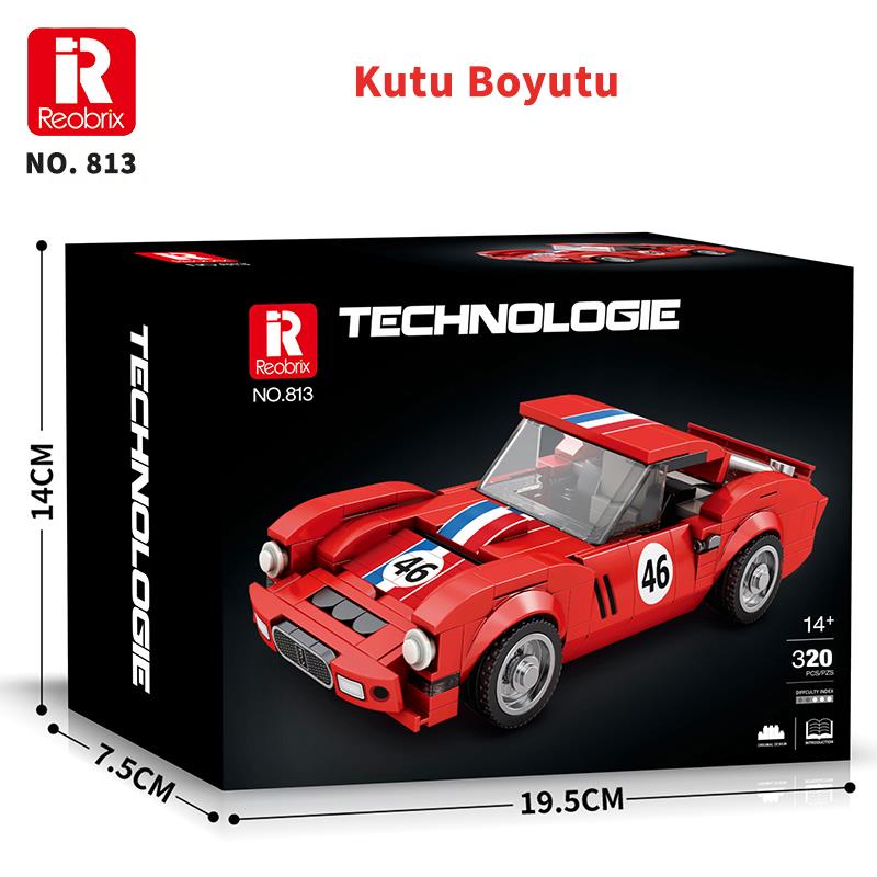 Reobrix Creator 813 Ferrari 250 GTO Spor Araba Yaratıcı Yapı Blok Seti Building Blocks - 320 Parça