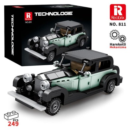 Reobrix - Reobrix Technic 811 Bentley 8 Litre Klasik Araba Yaratıcı Yapı Blok Seti Building Blocks - 249 Parça