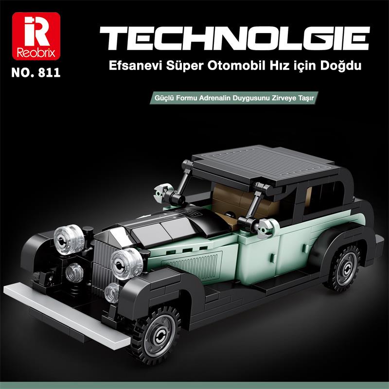 Reobrix Technic 811 Bentley 8 Litre Klasik Araba Yaratıcı Yapı Blok Seti Building Blocks - 249 Parça