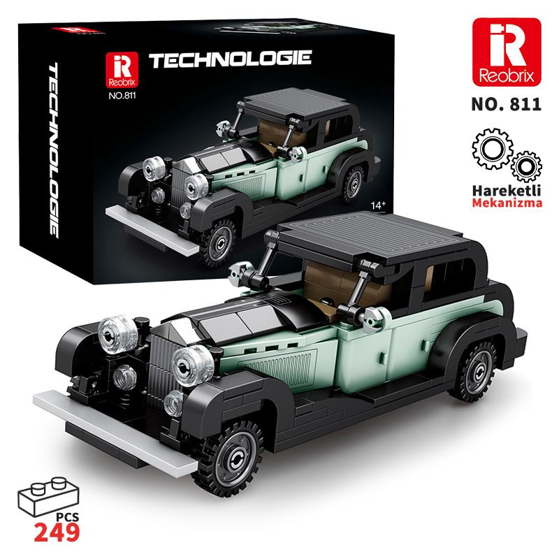 Reobrix Technic 811 Bentley 8 Litre Klasik Araba Yaratıcı Yapı Blok Seti Building Blocks - 249 Parça