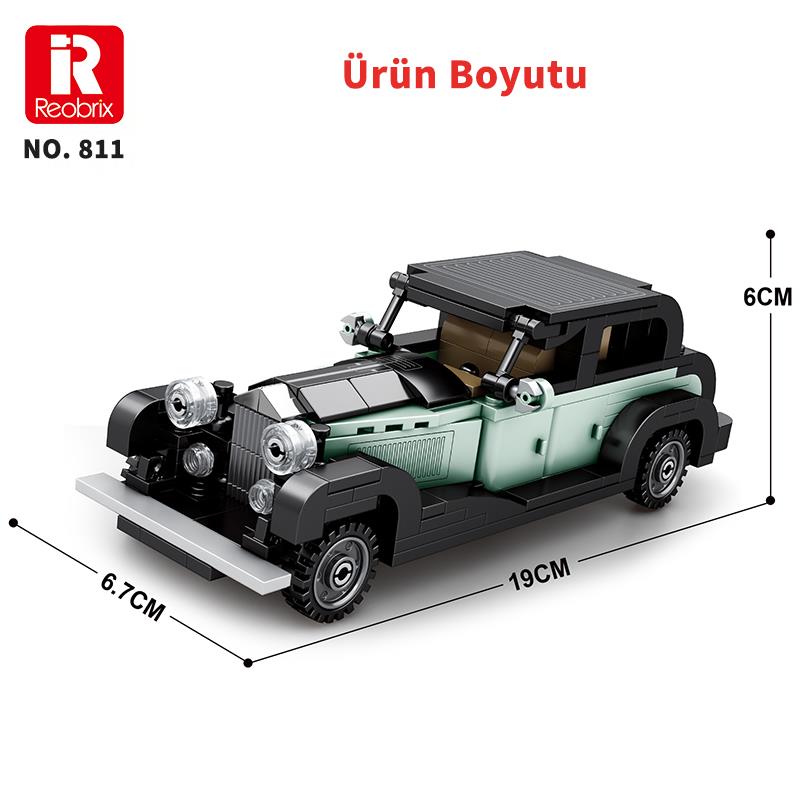 Reobrix Technic 811 Bentley 8 Litre Klasik Araba Yaratıcı Yapı Blok Seti Building Blocks - 249 Parça