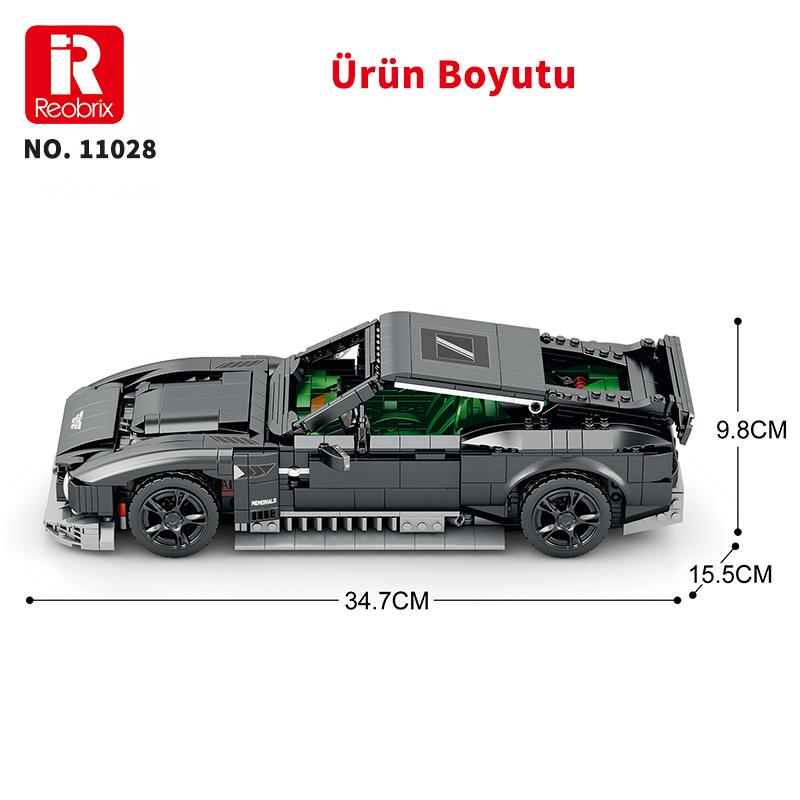Reobrix Technic 11028 1/12 Aston Martin Victor Araba Yaratıcı Yapı Blok Seti Building Blocks - 1638 Parça