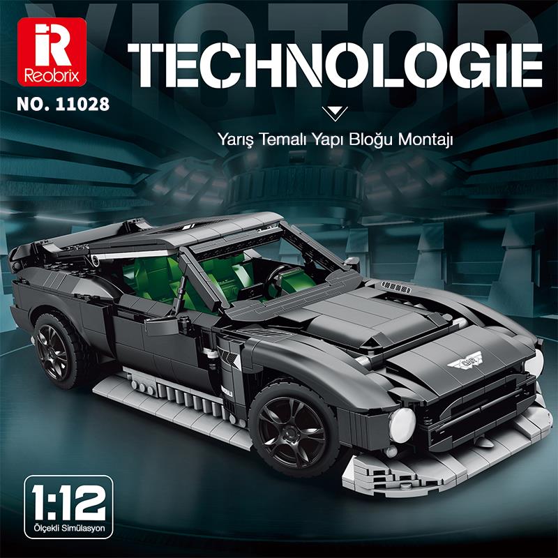 Reobrix Technic 11028 1/12 Aston Martin Victor Araba Yaratıcı Yapı Blok Seti Building Blocks - 1638 Parça