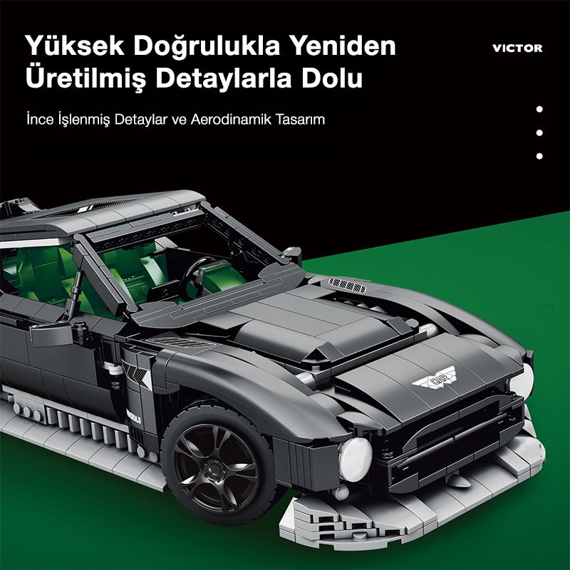 Reobrix Technic 11028 1/12 Aston Martin Victor Araba Yaratıcı Yapı Blok Seti Building Blocks - 1638 Parça