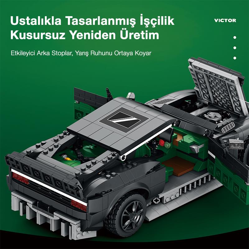 Reobrix Technic 11028 1/12 Aston Martin Victor Araba Yaratıcı Yapı Blok Seti Building Blocks - 1638 Parça