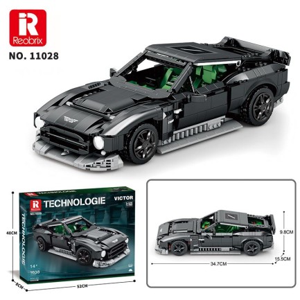 Reobrix Technic 11028 1/12 Aston Martin Victor Araba Yaratıcı Yapı Blok Seti Building Blocks - 1638 Parça - Thumbnail
