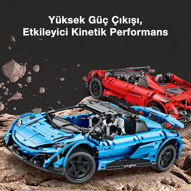 Reobrix Technic 11003-D 1/10 McLaren 675LT Spider Araba Kumanda&Motorlu Yaratıcı Yapı Blok Seti Building Blocks - 1886 Parça