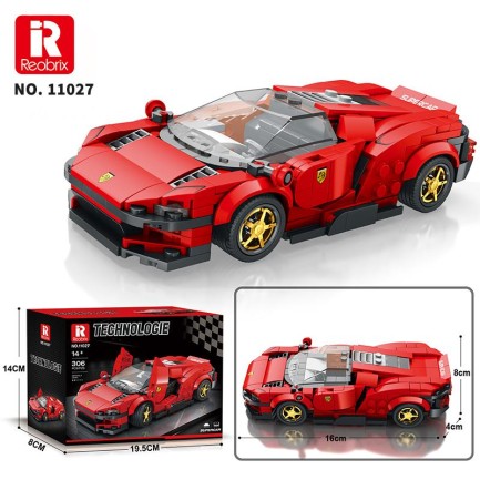 Reobrix Creator 11027 Ferrari Daytona SP3 Spor Araba Yaratıcı Yapı Blok Seti Building Blocks - 350 Parça - Thumbnail