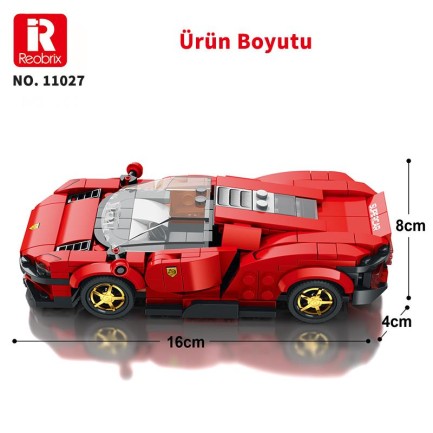 Reobrix Creator 11027 Ferrari Daytona SP3 Spor Araba Yaratıcı Yapı Blok Seti Building Blocks - 350 Parça - Thumbnail