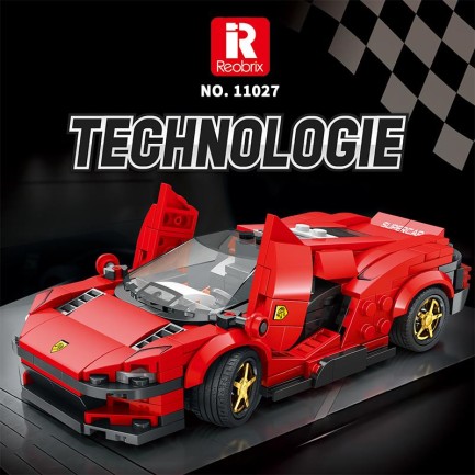Reobrix Creator 11027 Ferrari Daytona SP3 Spor Araba Yaratıcı Yapı Blok Seti Building Blocks - 350 Parça - Thumbnail