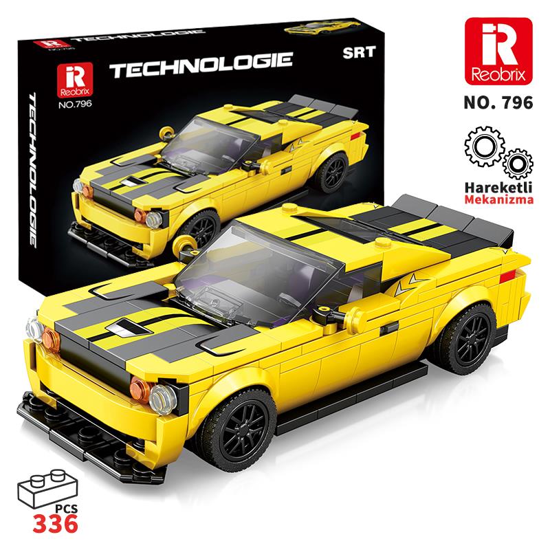 Reobrix Creator 796 Dodge SRT Hellcat Spor Araba Yaratıcı Yapı Blok Seti Building Blocks - 336 Parça