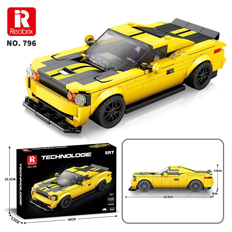 Reobrix Creator 796 Dodge SRT Hellcat Spor Araba Yaratıcı Yapı Blok Seti Building Blocks - 336 Parça