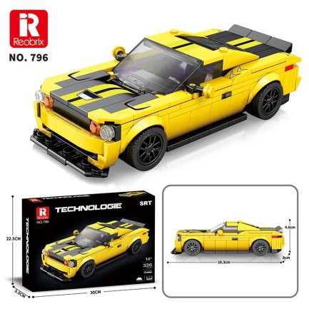 Reobrix Creator 796 Dodge SRT Hellcat Spor Araba Yaratıcı Yapı Blok Seti Building Blocks - 336 Parça - Thumbnail