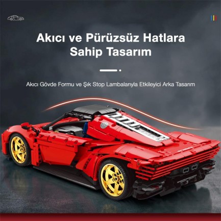 Reobrix Technic 11025-D Ferrari Daytona SP3 Araba Kumanda&Motorlu Yapı Blok Seti Building Blocks-1958Parça - Thumbnail