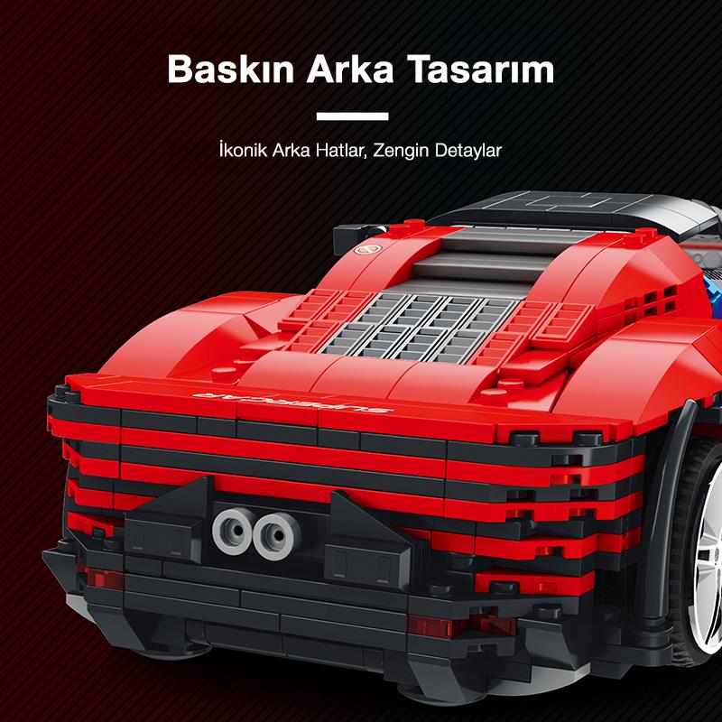 Reobrix Technic 11026 Ferrari Daytona SP3 Araba Yaratıcı Yapı Blok Seti Building Blocks - 1168 Parça