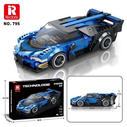 Reobrix Creator 795 Bugatti Vision GT Spor Araba Yaratıcı Yapı Blok Seti Building Blocks - 356 Parça - Thumbnail