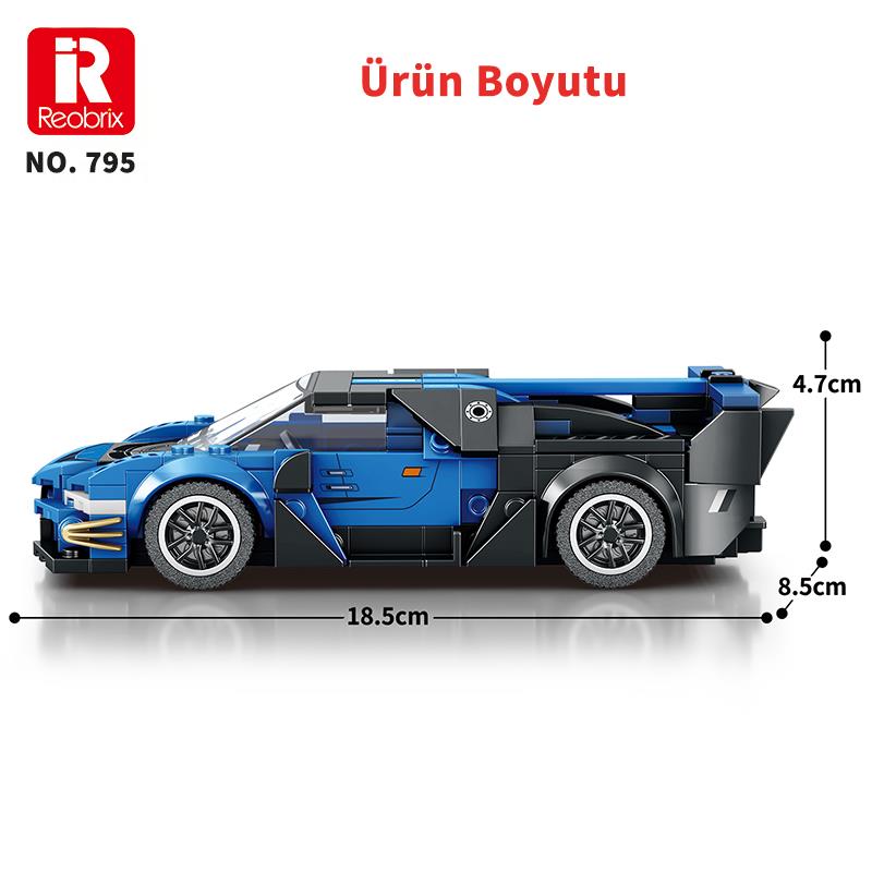 Reobrix Creator 795 Bugatti Vision GT Spor Araba Yaratıcı Yapı Blok Seti Building Blocks - 356 Parça