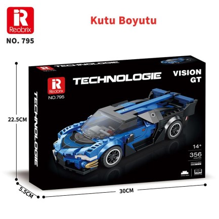 Reobrix Creator 795 Bugatti Vision GT Spor Araba Yaratıcı Yapı Blok Seti Building Blocks - 356 Parça - Thumbnail