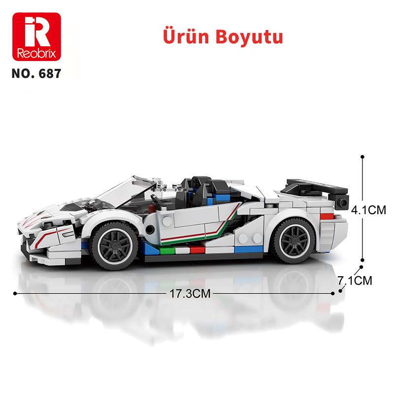 Reobrix Creator 687 Lamborghini SVJ Spor Araba Yaratıcı Yapı Blok Seti Building Blocks - 348 Parça