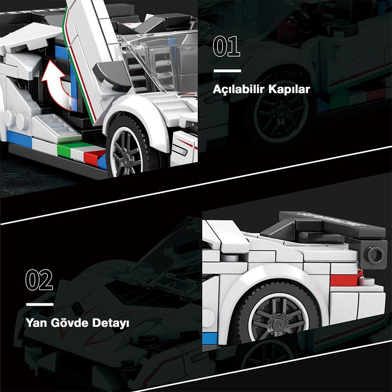Reobrix Creator 687 Lamborghini SVJ Spor Araba Yaratıcı Yapı Blok Seti Building Blocks - 348 Parça