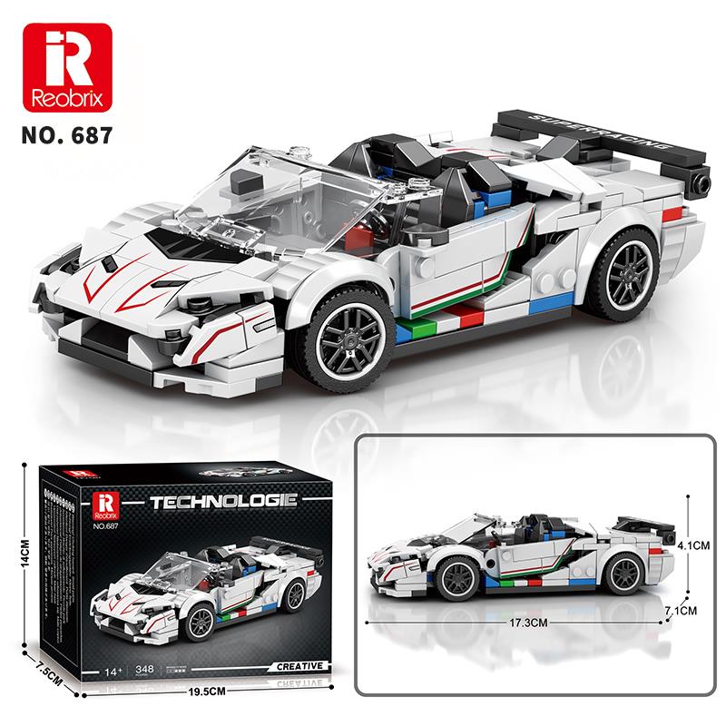 Reobrix Creator 687 Lamborghini SVJ Spor Araba Yaratıcı Yapı Blok Seti Building Blocks - 348 Parça