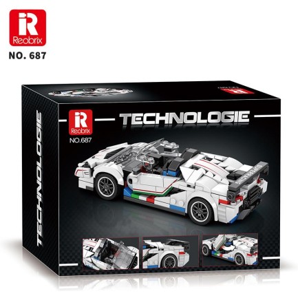 Reobrix Creator 687 Lamborghini SVJ Spor Araba Yaratıcı Yapı Blok Seti Building Blocks - 348 Parça - Thumbnail