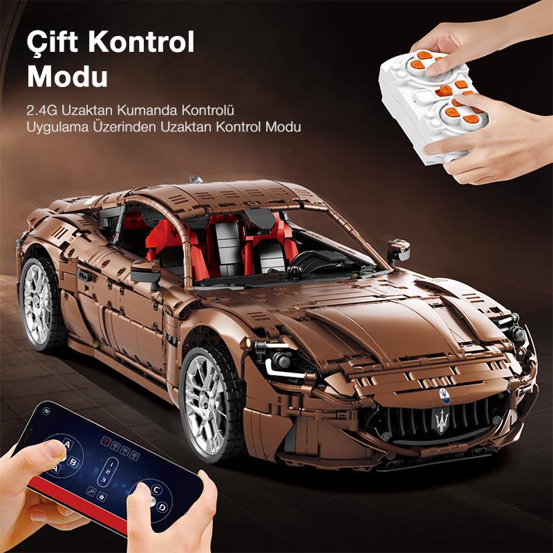 Reobrix 11009 Lisanslı 1/8 Maserati GranTurismo Kumanda ve Motorlu Yaratıcı Yapı Blok Seti Building Blocks - 5480 Parça