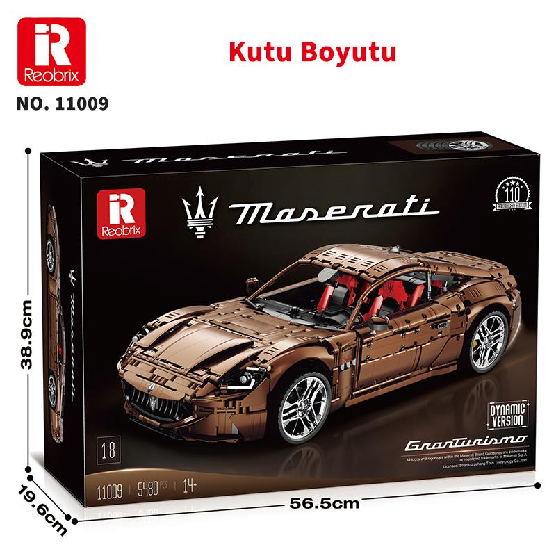 Reobrix 11009 Lisanslı 1/8 Maserati GranTurismo Kumanda ve Motorlu Yaratıcı Yapı Blok Seti Building Blocks - 5480 Parça