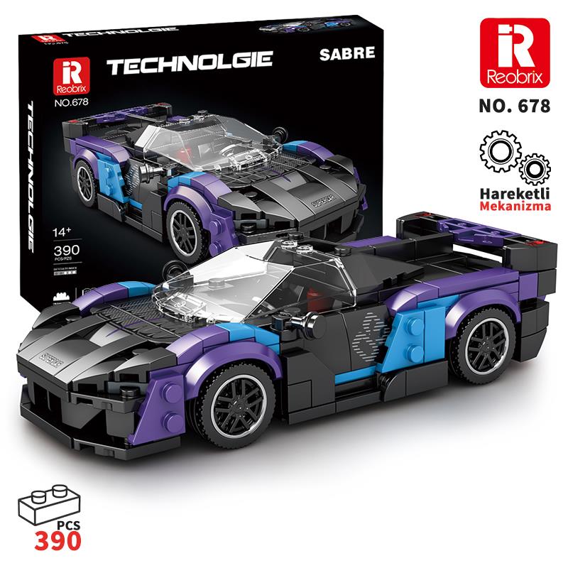 Reobrix Creator 678 McLaren Sabre Spor Araba Yaratıcı Yapı Blok Seti Building Blocks - 390 Parça
