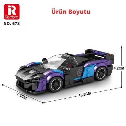 Reobrix Creator 678 McLaren Sabre Spor Araba Yaratıcı Yapı Blok Seti Building Blocks - 390 Parça - Thumbnail