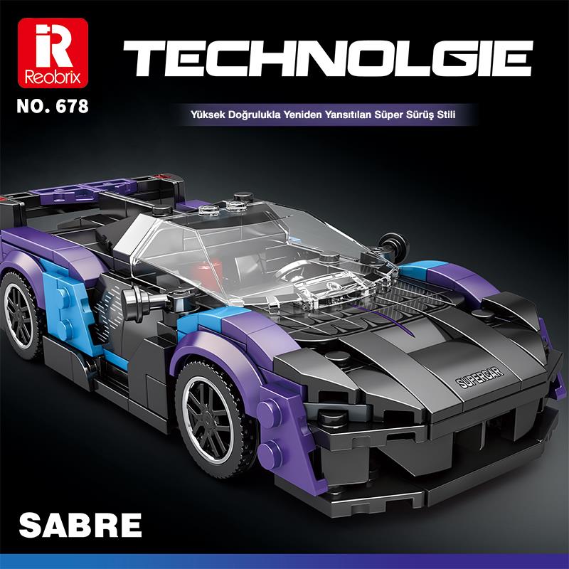 Reobrix Creator 678 McLaren Sabre Spor Araba Yaratıcı Yapı Blok Seti Building Blocks - 390 Parça