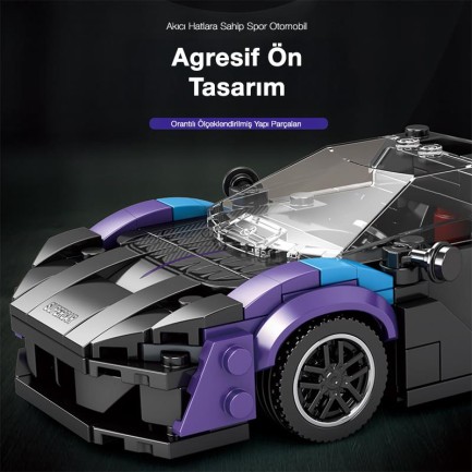 Reobrix Creator 678 McLaren Sabre Spor Araba Yaratıcı Yapı Blok Seti Building Blocks - 390 Parça - Thumbnail