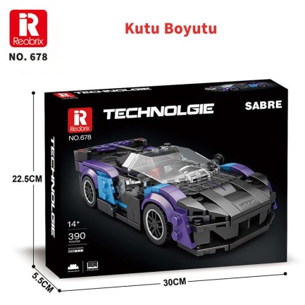 Reobrix Creator 678 McLaren Sabre Spor Araba Yaratıcı Yapı Blok Seti Building Blocks - 390 Parça - Thumbnail