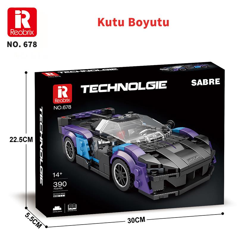 Reobrix Creator 678 McLaren Sabre Spor Araba Yaratıcı Yapı Blok Seti Building Blocks - 390 Parça